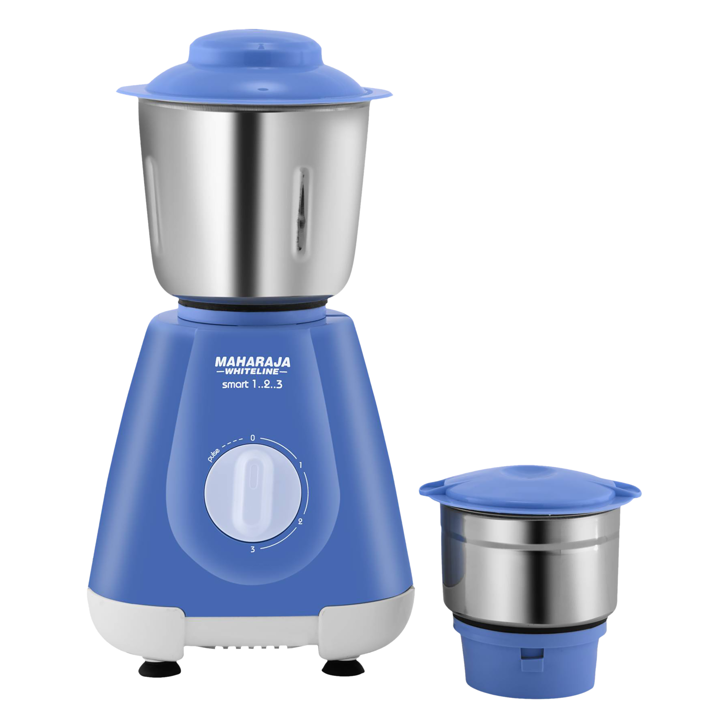 Buy Maharaja Whiteline Smart 1.2.3 MX 221 500 Watt 2 Jars Mixer Grinder 20000 RPM 5 in 1 Blades Blue Silver Online Croma